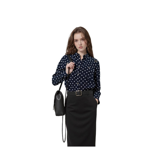 Hilfiger Denim Polka Dot Shirt Navy Studded | Women's Medium by Hilfiger Denim – blouse | RewearableUK