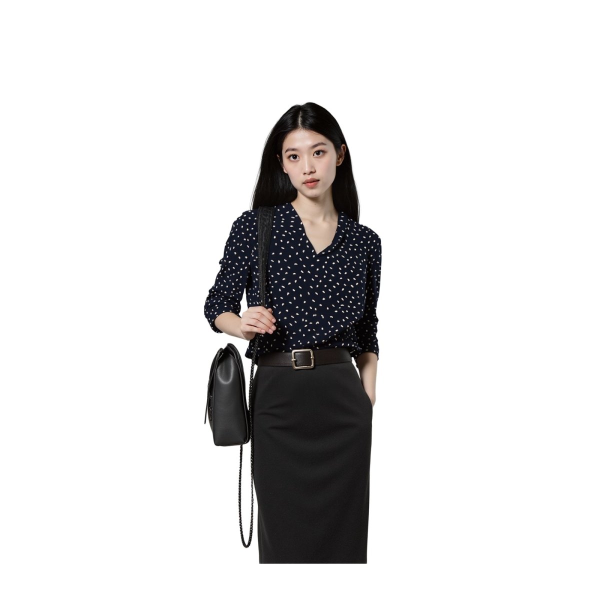Hobbs London Abstract Jersey Top Black V - Neck | Women's L by Hobbs – | RewearableUK