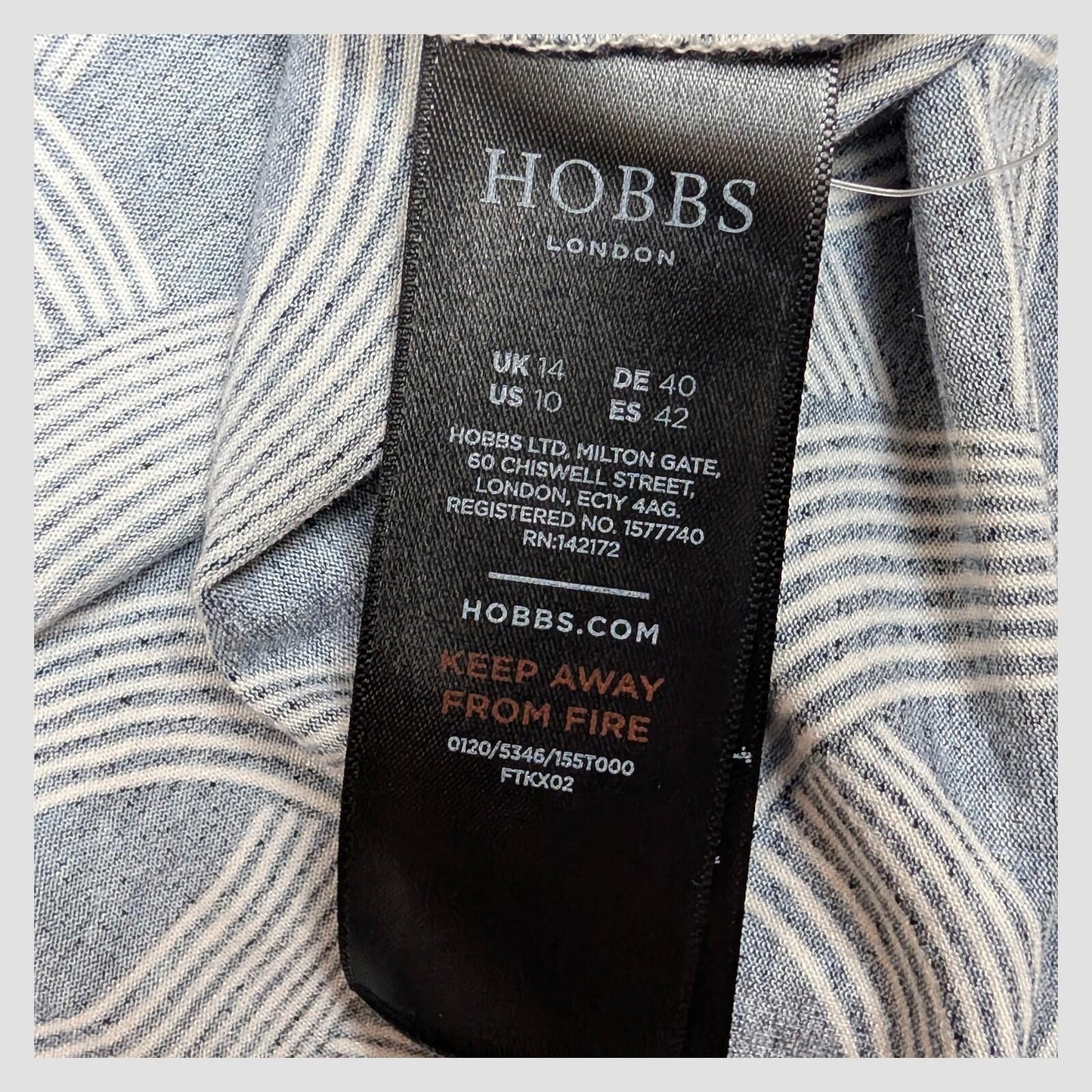Hobbs London Womens Navy White Geometric Shirt Midi Dress UK 14 Elegant by Hobbs – | RewearableUK