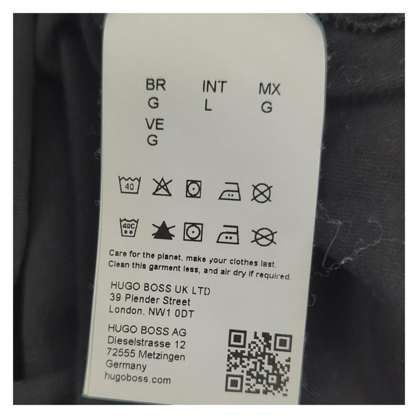 Hugo Boss Hugo Boss Black Cotton T-Shirt Men's L Crew Neck Smart Casual Logo Tee T-Shirts RewearableUK