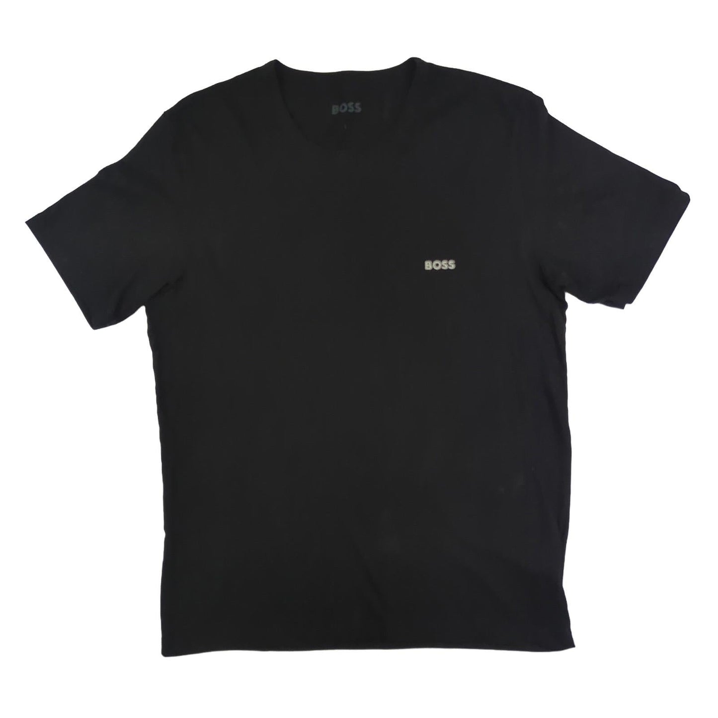 Hugo Boss Hugo Boss Black Cotton T-Shirt Men's L Crew Neck Smart Casual Logo Tee T-Shirts RewearableUK