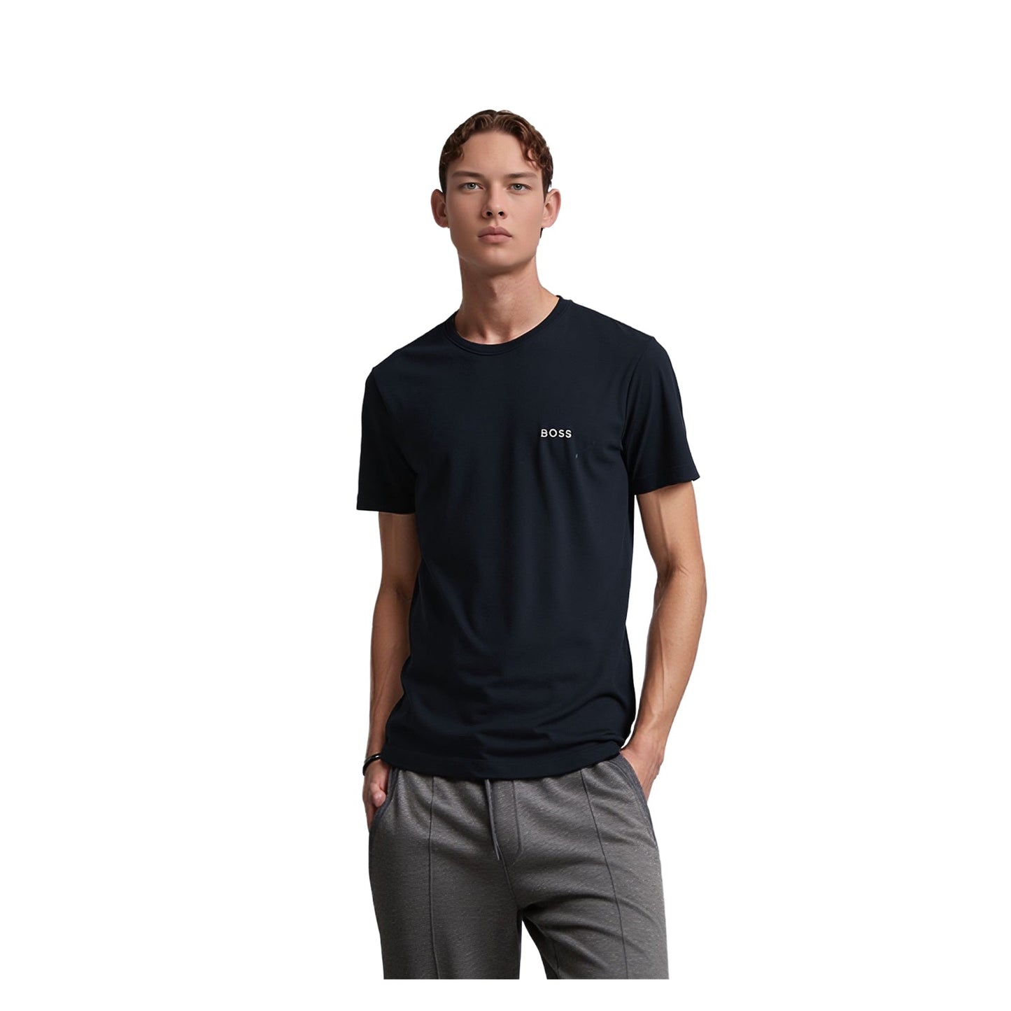 Hugo Boss Hugo Boss Blue Cotton T-Shirt Men's S Small Designer Crew Neck Logo Tee T-Shirts RewearableUK