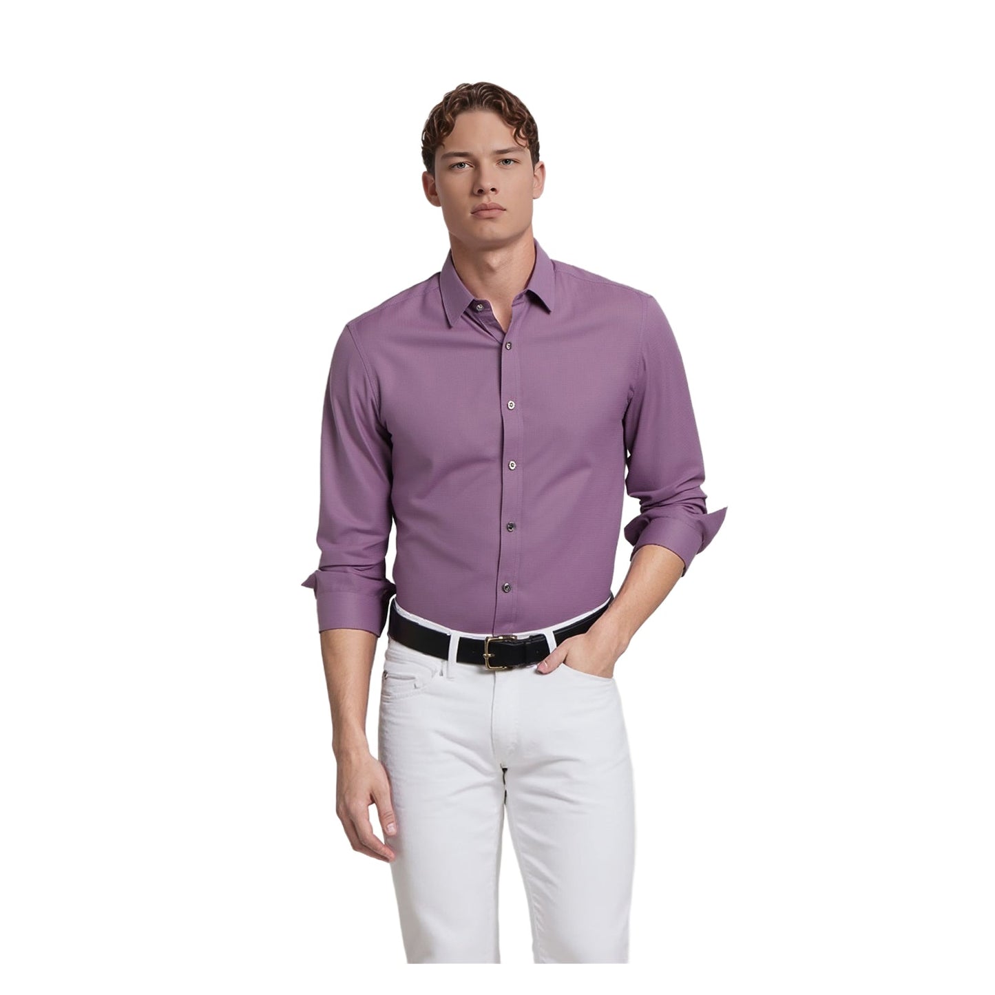 Hugo Boss Hugo Boss Long Sleeve Shirt Purple Regular Fit Size 17 Men’s Cotton shirt RewearableUK