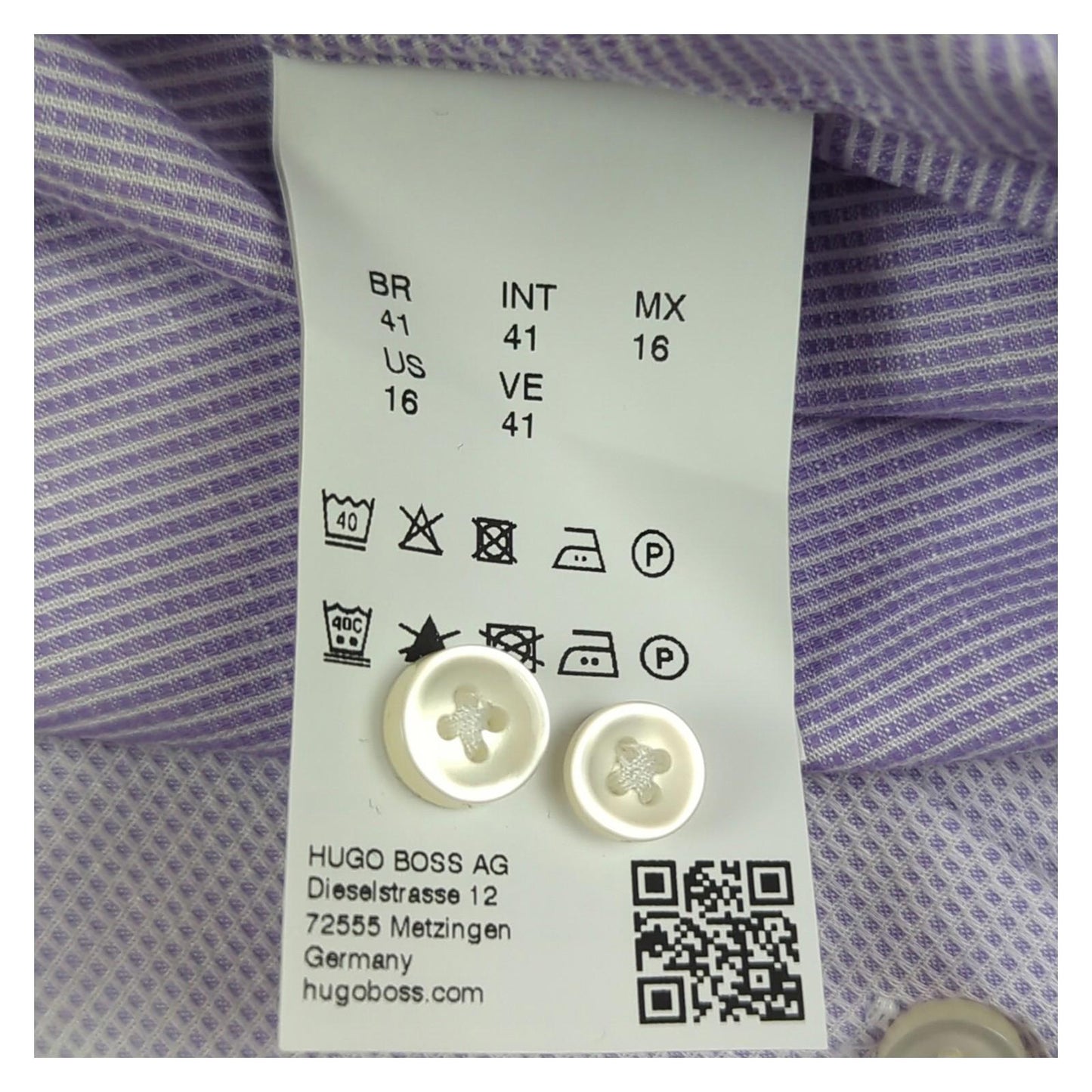 Hugo Boss Hugo Boss Mens Formal Shirt 16 Purple Slim Fit 100% Cotton Long Sleeve Dress Top shirt RewearableUK