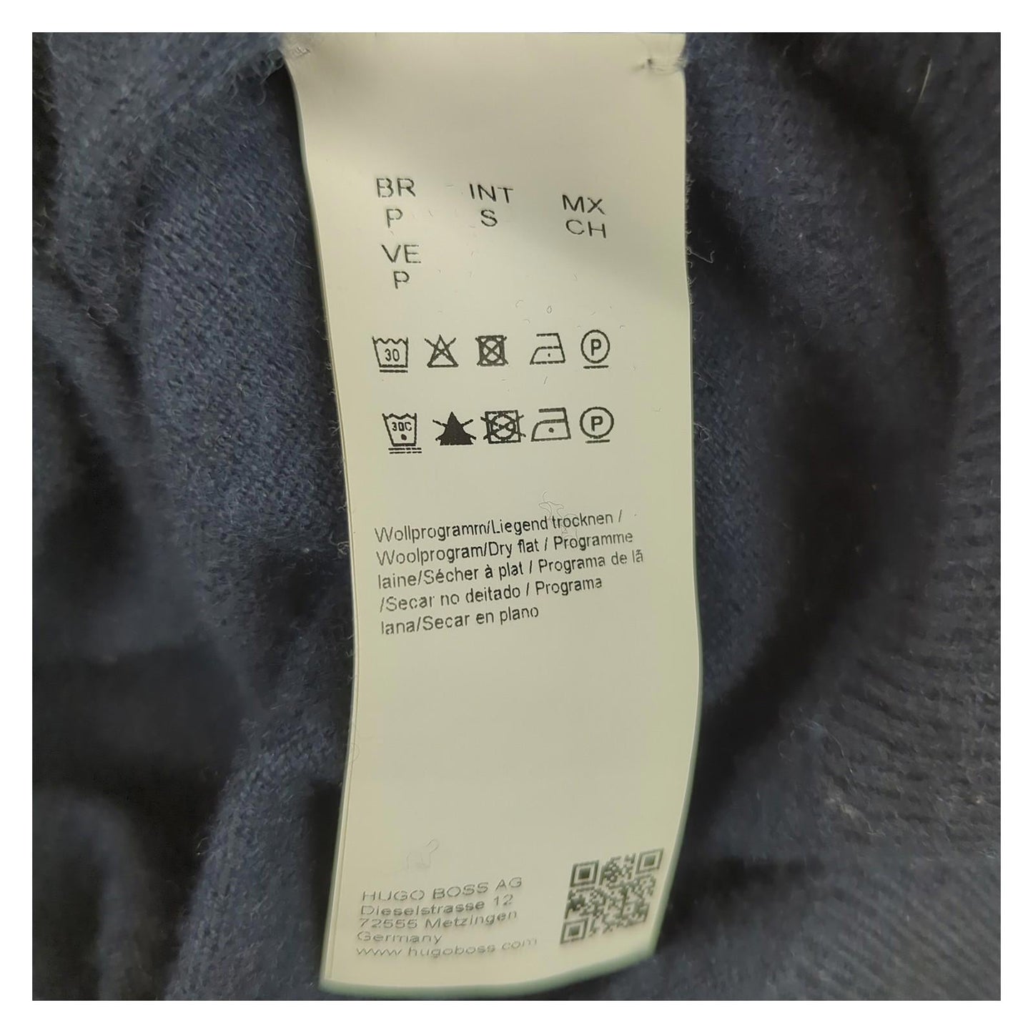 Hugo Boss Hugo Boss Orange Label Blue Knit Jumper - Men's Small Sweater & Hoodie RewearableUK