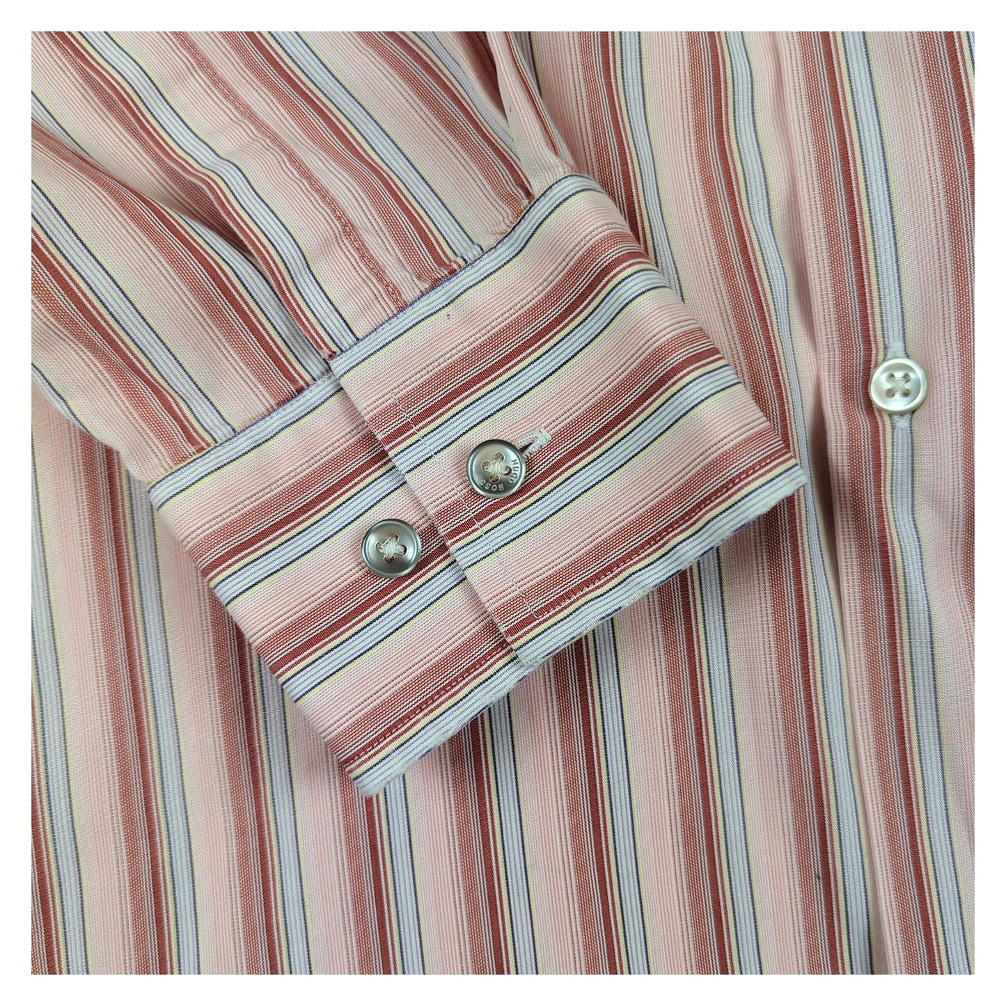 Hugo Boss Hugo Boss Shirt Size 18 Men’s XXXL Pink Striped Cotton Long Sleeve Formal Smart shirt RewearableUK