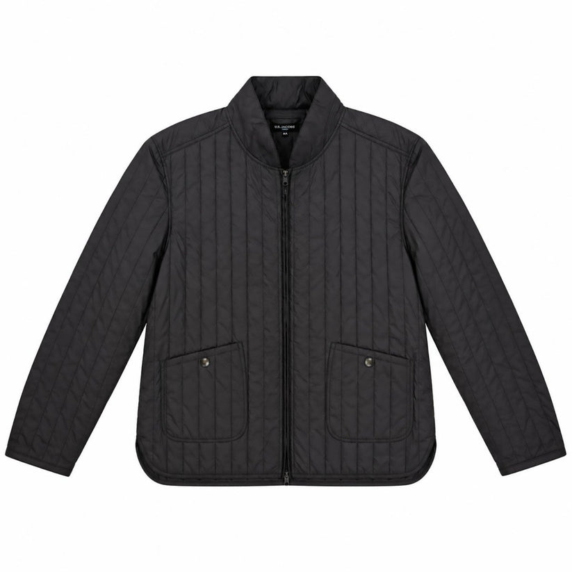 Ilse Jacobsen Hornbaek Womens Black Quilted Jacket Size 44 Zip Lightweight Coat – product photo 1 | RewearableUK