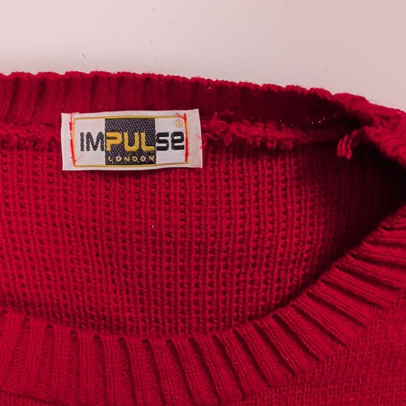 Impulse London Women's Christmas Pudding Jumper M Red – product photo 7 | RewearableUK