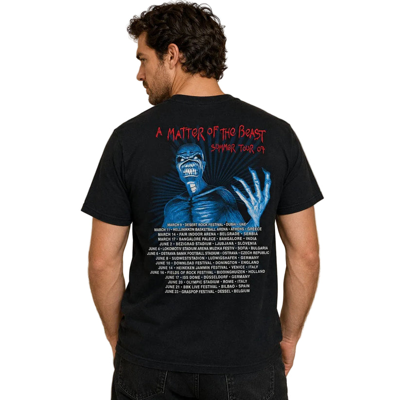 Iron Maiden A Matter of the Beast 2007 Tour T-Shirt L Black Fruit of the Loom – Music T-Shirt product photo 2 | RewearableUK