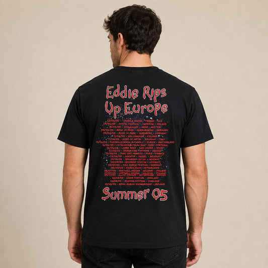 Iron Maiden Eddie Rips Up Europe Summer 05 Tour T-Shirt XL Black – Music T-Shirt product photo 2 | RewearableUK