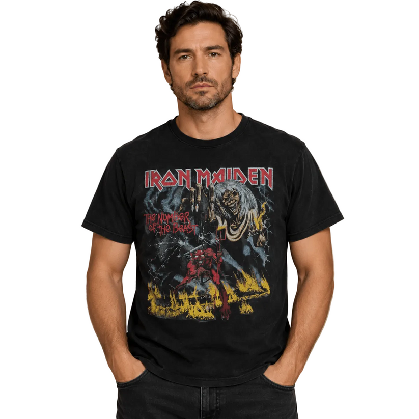 Iron Maiden The Number of the Beast T-Shirt XL Black Heavy Metal Tee – Music T-Shirt product photo 1 | RewearableUK