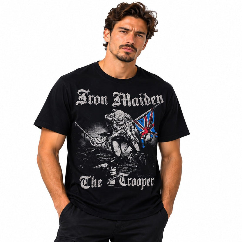 Iron Maiden The Trooper Black T Shirt XL Heavy Metal Rock Band Double Sided – T-Shirt product photo 1 | RewearableUK