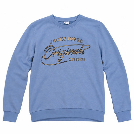 Jack & Jones Originals JORPEX Mens Blue Crew Neck Graphic Sweatshirt NON – product photo 1 | RewearableUK
