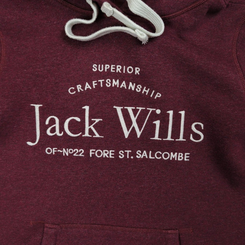 Jack Wills Women's Logo Hoodie UK 6 Burgundy – product photo 3 | RewearableUK
