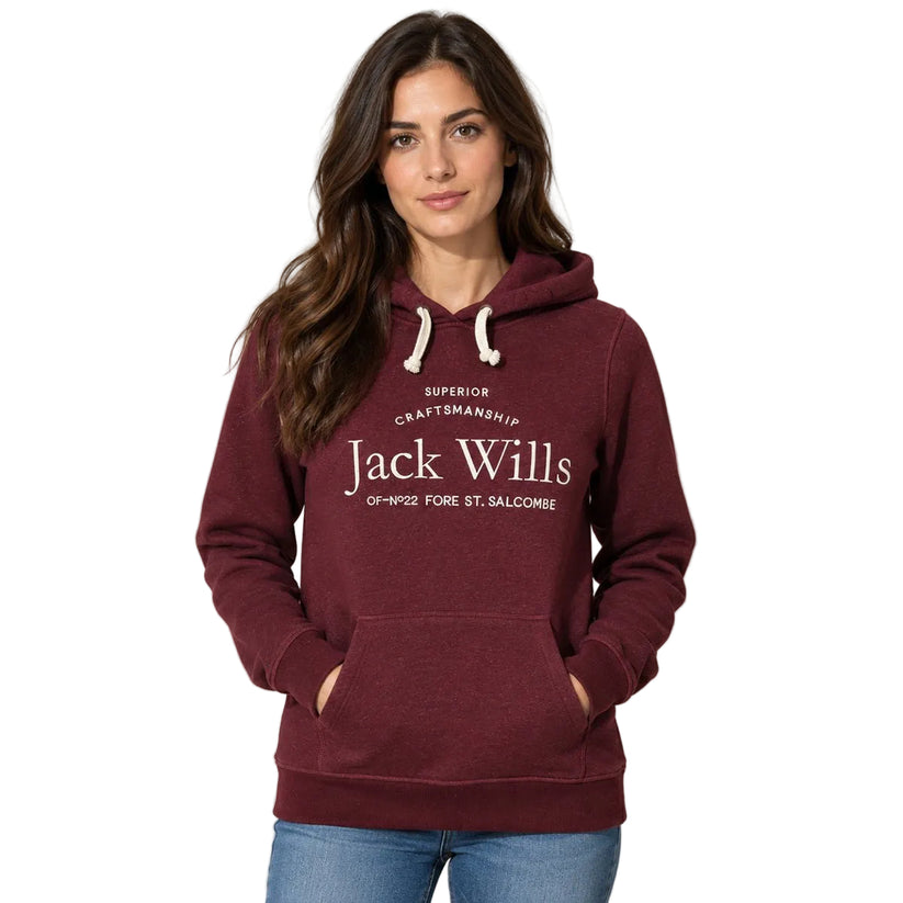 Jack Wills Women's Logo Hoodie UK 6 Burgundy – Hoodie product photo 1 | RewearableUK