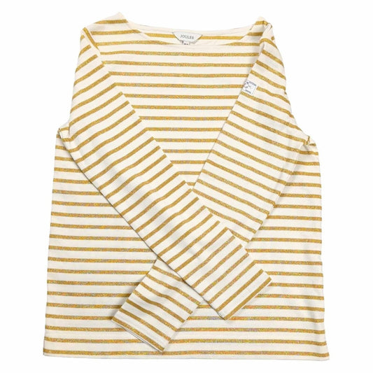Joules New Harbour Womens Top UK 10 Cream Gold Metallic Stripe Long Sleeve – product photo 1 | RewearableUK