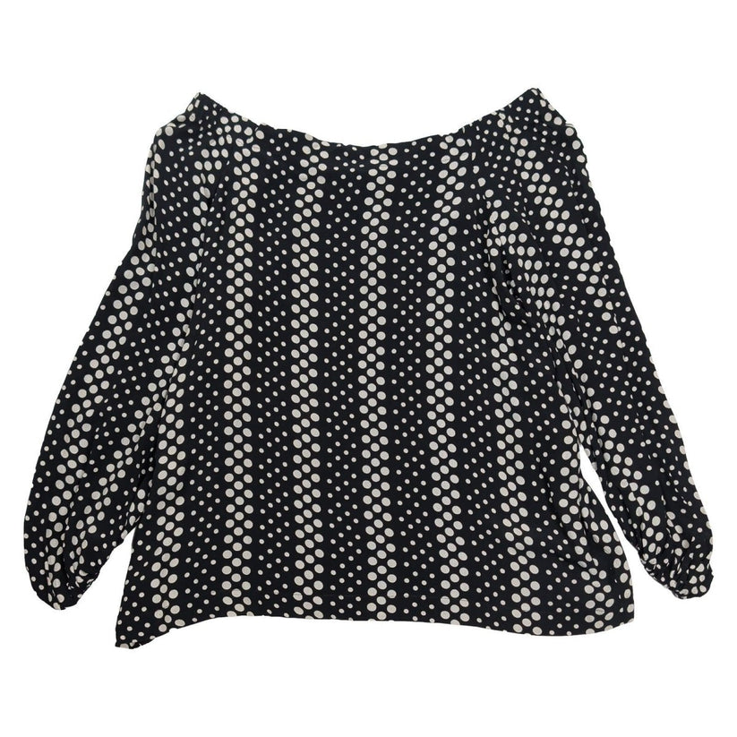 Karen Millen Black White Polka Dot Blouse UK 16 Balloon Sleeve Viscose – product photo 1 | RewearableUK