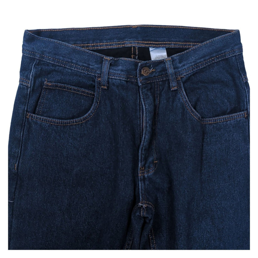 KEY Mens W32 L34 Lined Jeans Dark Blue Denim Straight Leg Workwear Trousers – product photo 3 | RewearableUK