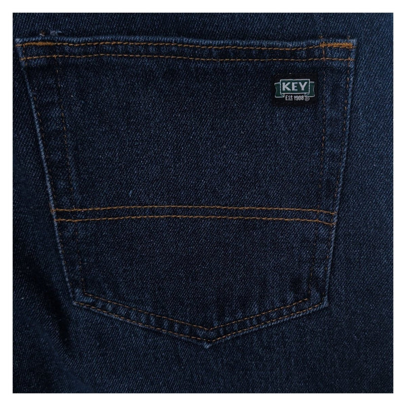 KEY Mens W32 L34 Lined Jeans Dark Blue Denim Straight Leg Workwear Trousers – product photo 8 | RewearableUK