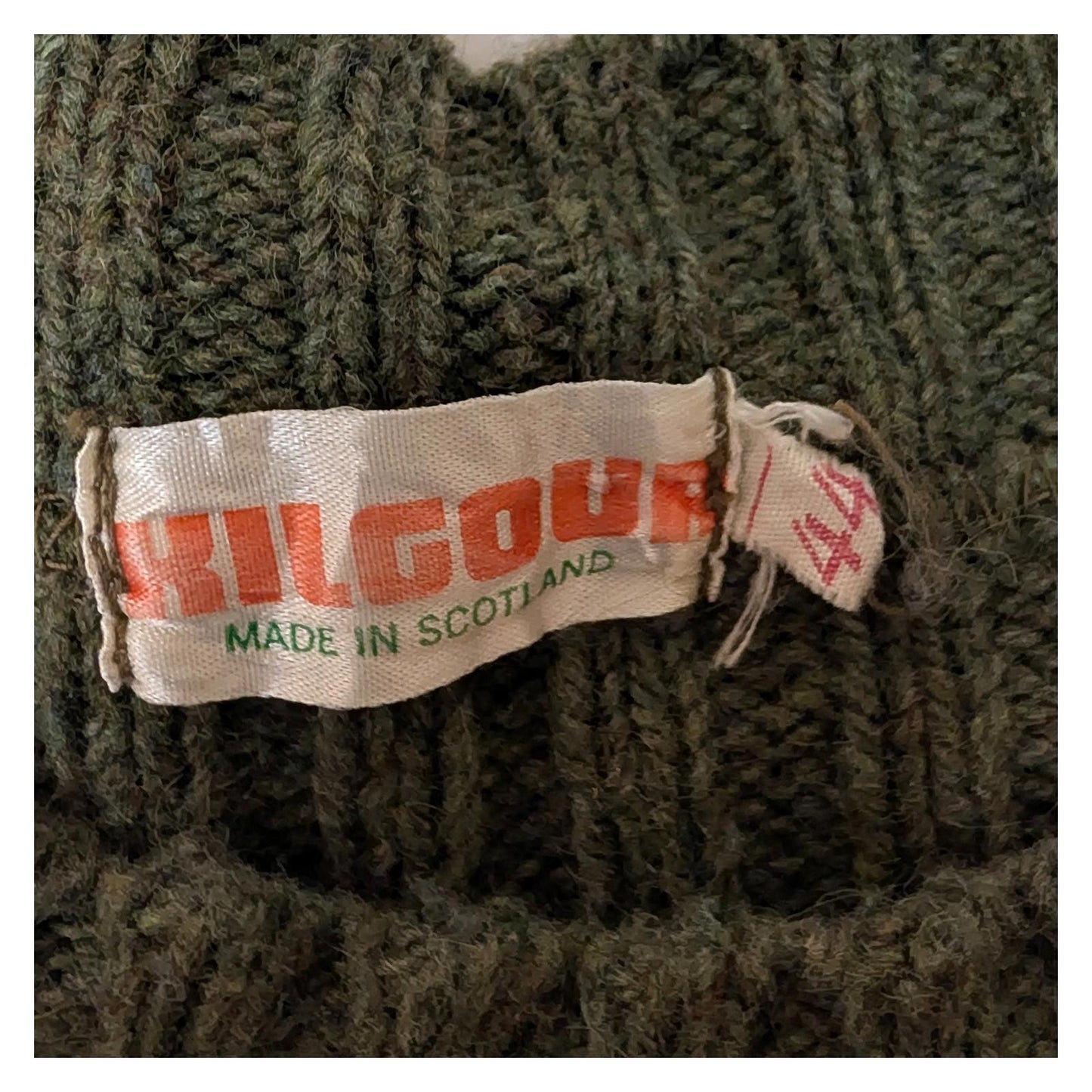 kilgour mens commando sweater size 44 olive green ribbed jumper scotland by kilgour – | RewearableUK