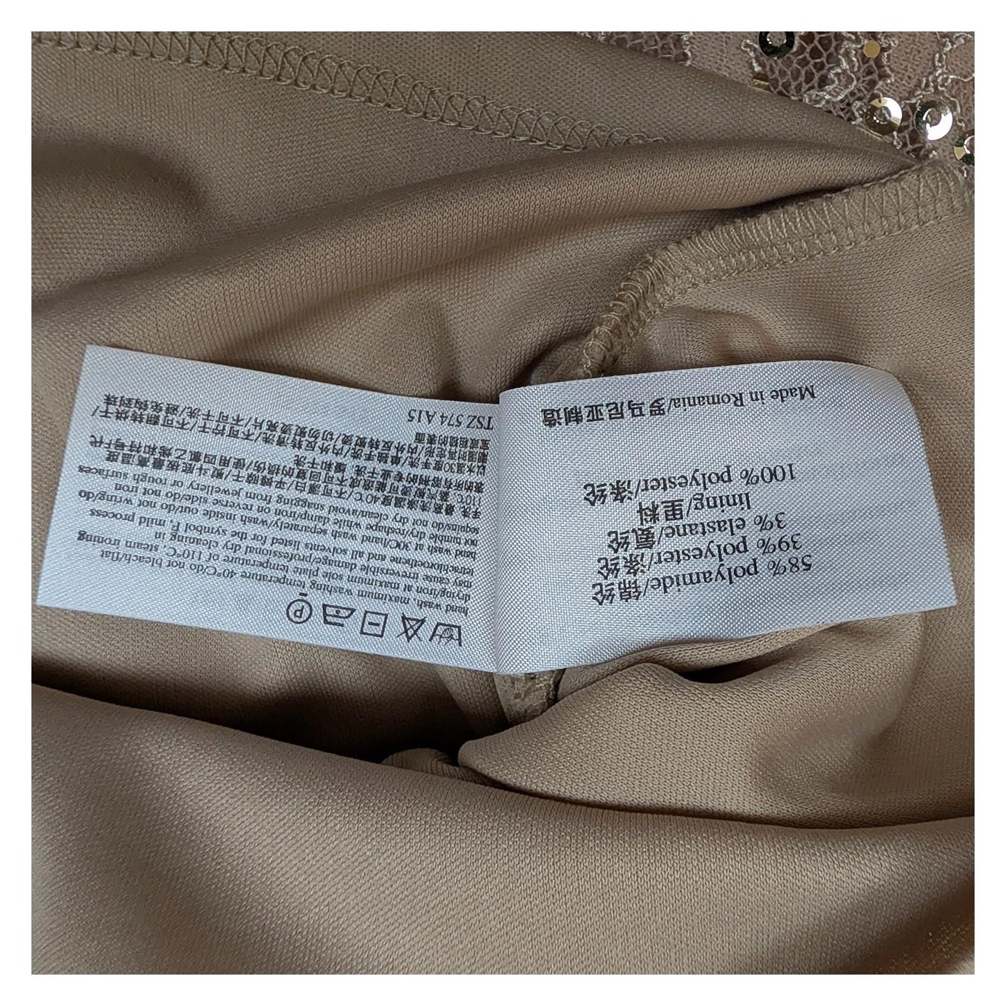 Laura Ashley Sequin Lace Top UK 16 Beige Gold Wrap V - Neck 3/4 Sleeve Blouse by Laura Ashley – | RewearableUK
