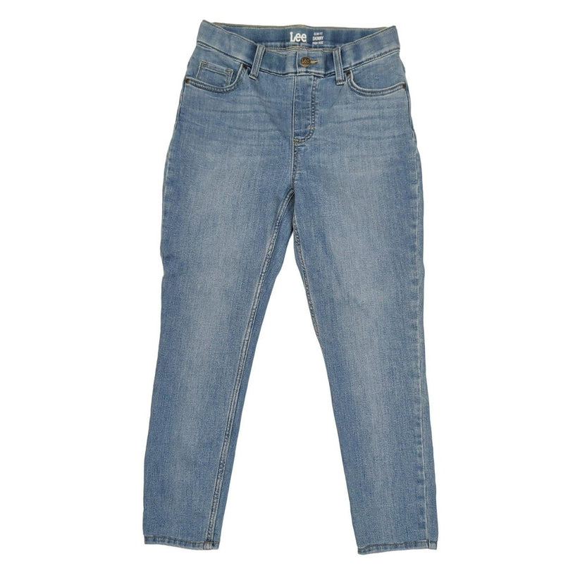 lee womens w28 l31 light blue comfort skinny high rise denim jeans trousers by Lee – JEANS | RewearableUK