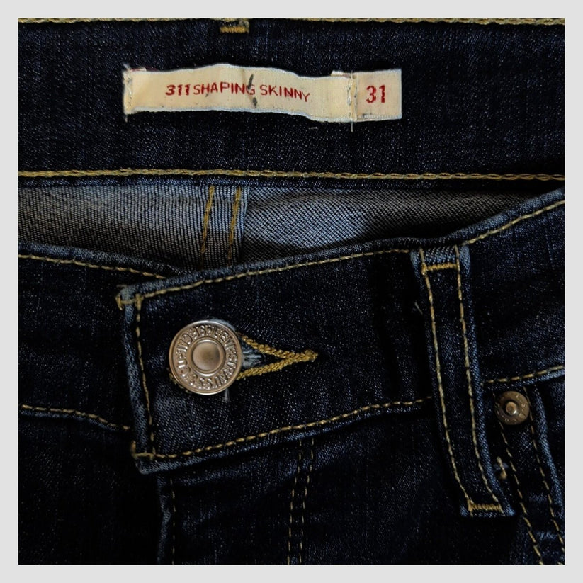levi's womens dark blue 311 shaping skinny stretch denim jeans w31 l32 by Levi's – | RewearableUK