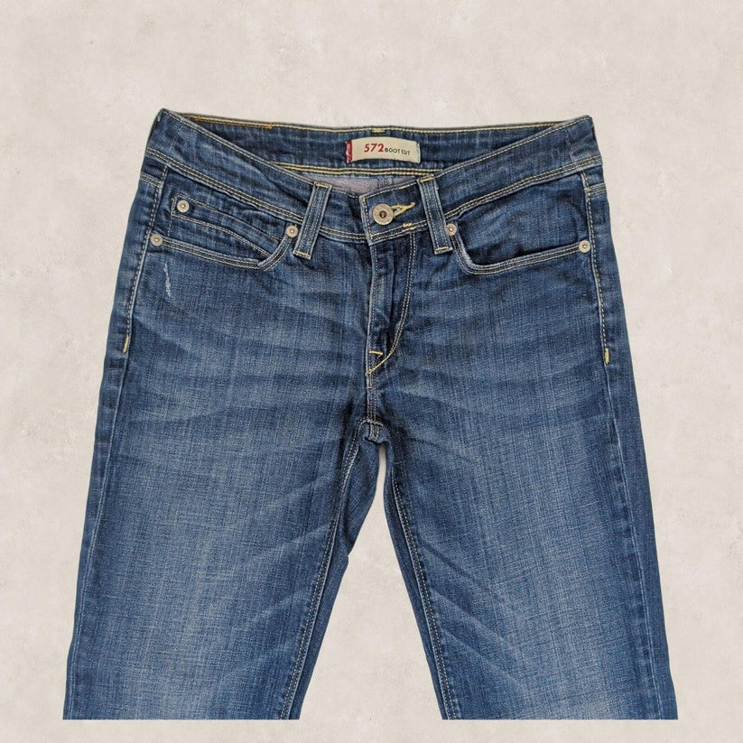 levi's womens medium blue 572 boot cut stretch cotton casual denim jeans 29x32 by Levi's – | RewearableUK