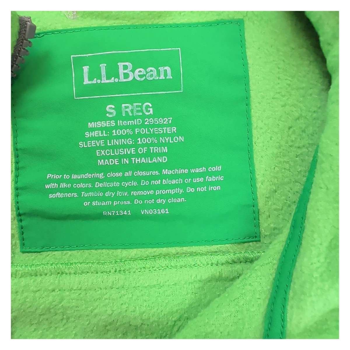L.L.Bean Women's Fleece Jacket Regular M Green Full Zip Softshell – product photo 9 | RewearableUK