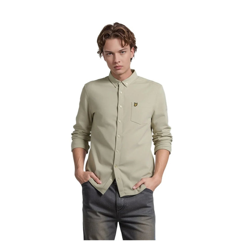Lyle & Scott Lyle & Scott Beige Button - Down Shirt XXL 100% Cotton Casual shirt RewearableUK