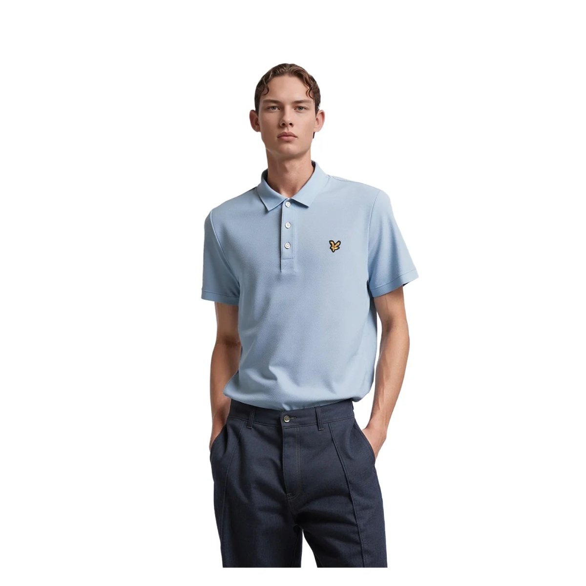 Lyle & Scott Lyle & Scott Mens Polo Shirt Size L Large Turquoise Cotton Casual Top Pre - Owned polo RewearableUK