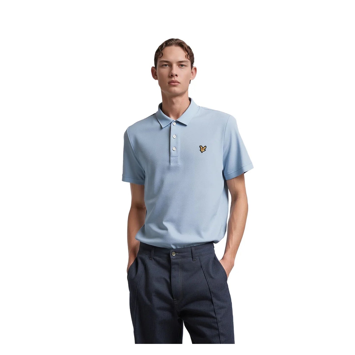 Lyle & Scott Lyle & Scott Mens Polo Shirt Size L Large Turquoise Cotton Casual Top Pre - Owned polo RewearableUK