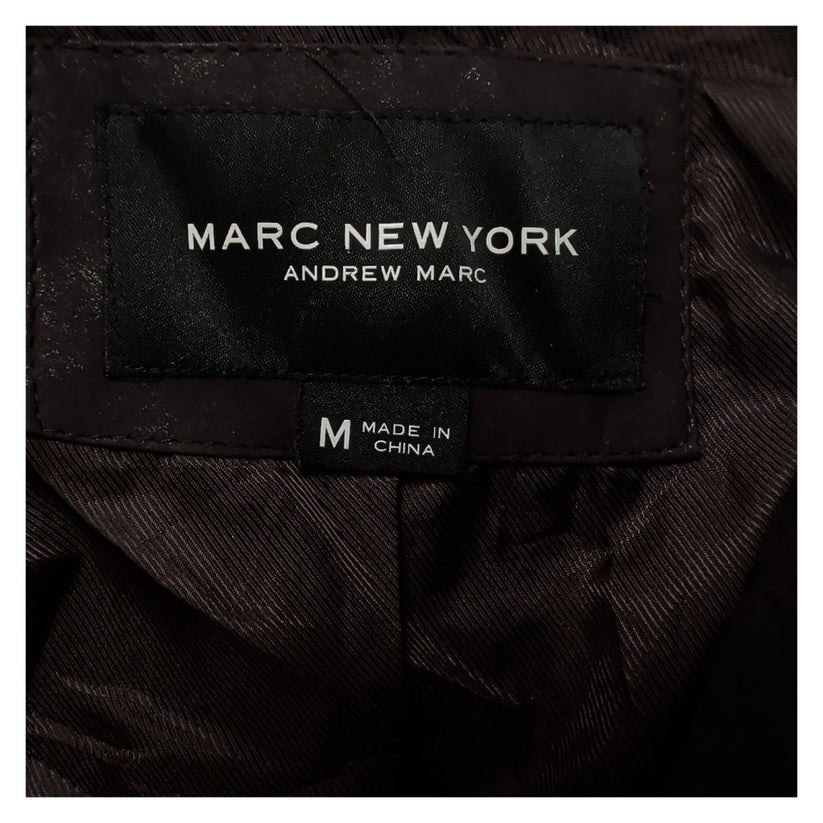 Marc New York Andrew Marc Womens Dark Brown Faux Leather Biker Jacket Size M – product photo 7 | RewearableUK