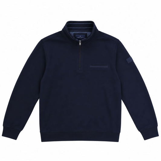 Marco Capelli Firenze Men's Navy Quarter Zip Sweatshirt XXL Funnel Neck Cotton – product photo 1 | RewearableUK