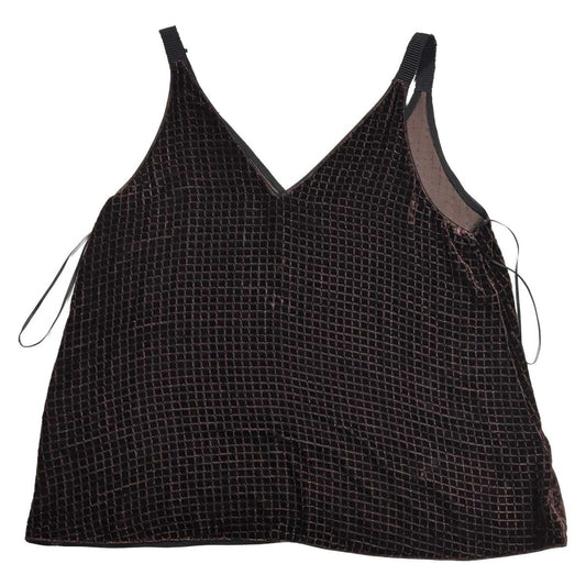 Massimo Dutti Velvet Cami Top EU 42 UK 14 Brown Silk Blend Textured – product photo 1 | RewearableUK