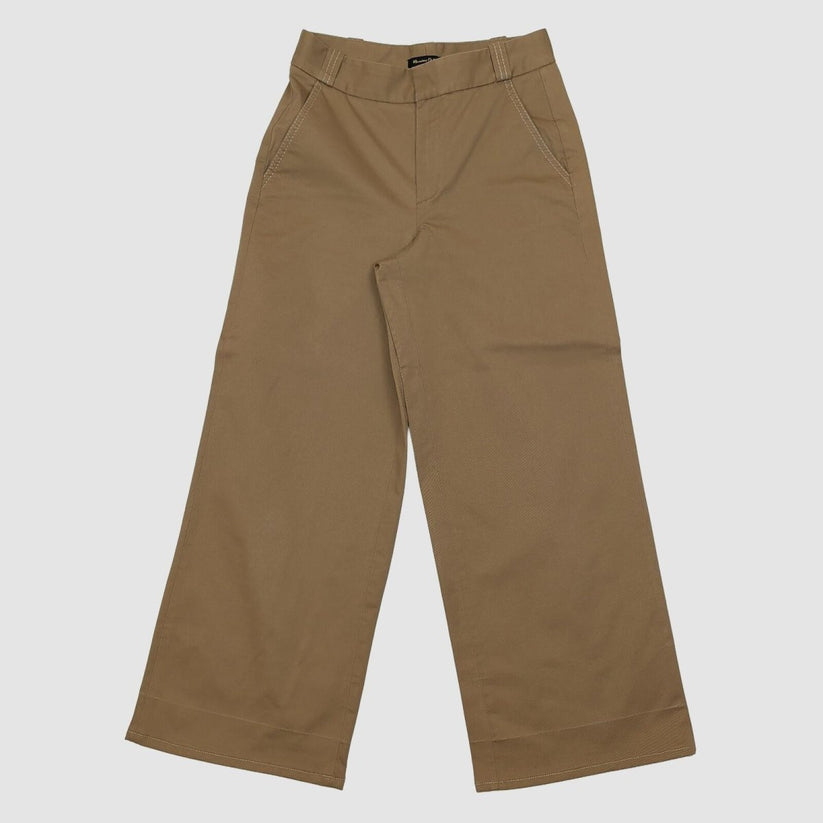 massimo dutti womens wide leg contrast stitch trousers tan brown size eur 34 by Massimo Dutti – trousers | RewearableUK