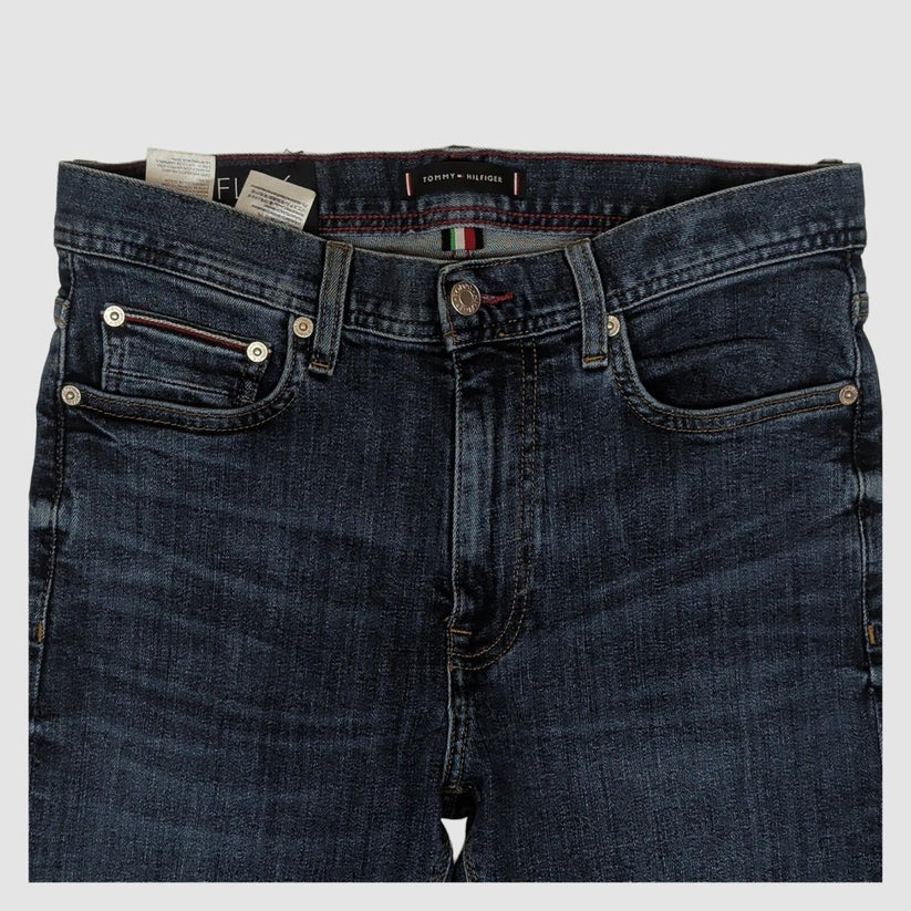 mens tommy hilfiger bleecker slim fit dark blue stretch denim jeans w30 l32 by Tommy Hilfiger – JEANS | RewearableUK