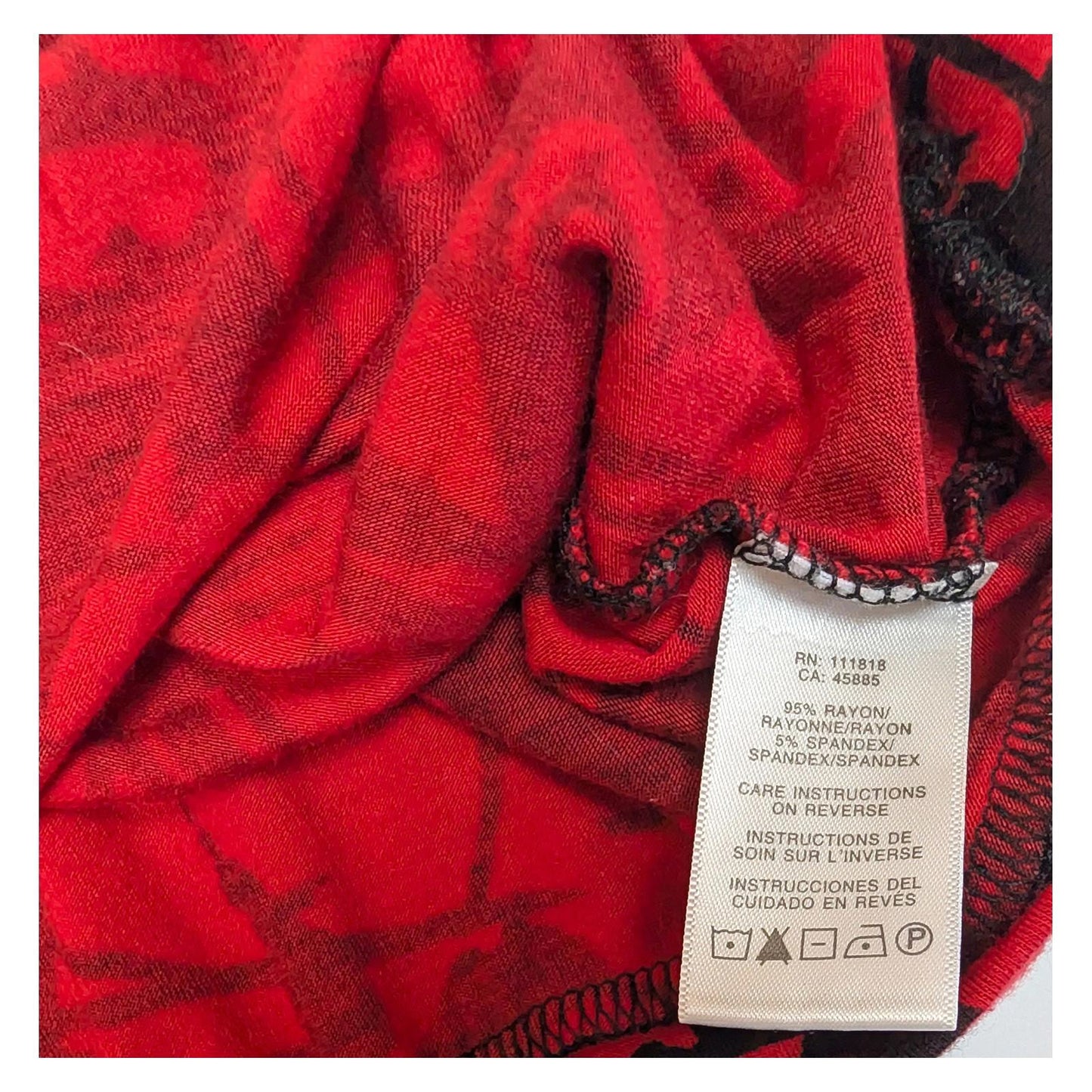 Michael Kors Red Black Abstract Top Size XS Cowl Neck Sleeveless Rayon Stretch by Michael Kors – | RewearableUK