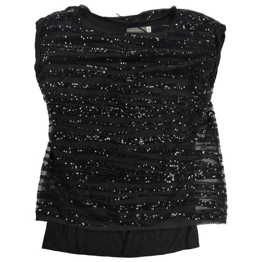 Mint Velvet Black Sequin Ruched Mesh Top UK 10 – product photo 1 | RewearableUK