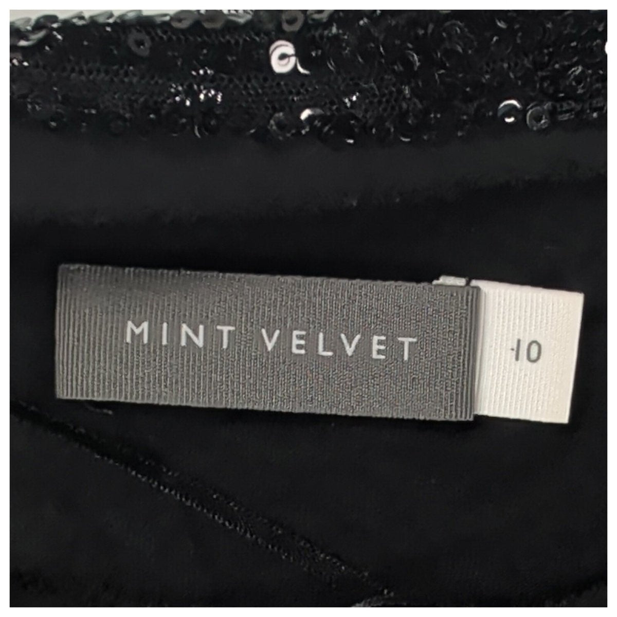 Mint Velvet Black Sequin Ruched Mesh Top UK 10 – product photo 4 | RewearableUK