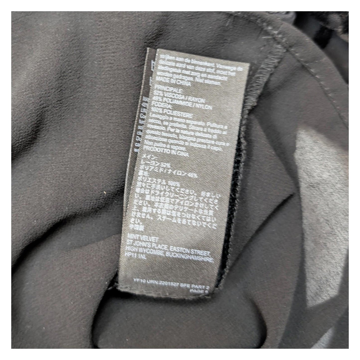 Mint Velvet Blouse UK 12 Black Burnout Devore V - Neck Button Long Sleeve Top by Mint Velvet – | RewearableUK