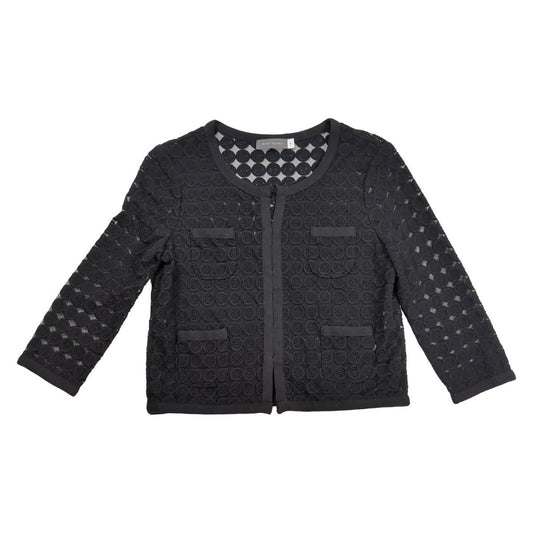 Mint Velvet Lace Jacket UK 10 Black Cropped 3/4 Sleeve Occasion Cardigan – product photo 1 | RewearableUK