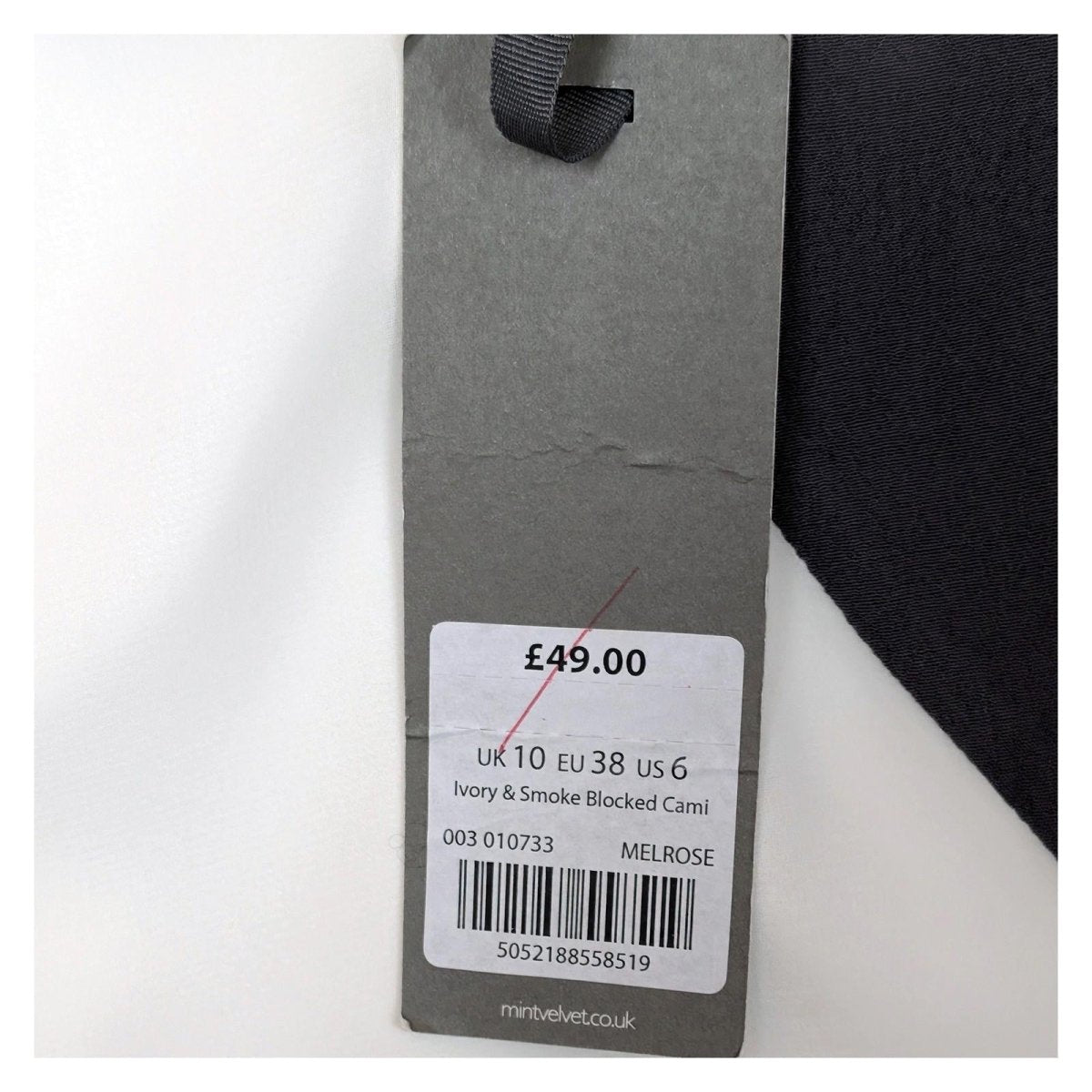 Mint Velvet Melrose Cami Top UK 10 BNWT Ivory & Smoke Grey Color Block RRP £49 by Mint Velvet – | RewearableUK