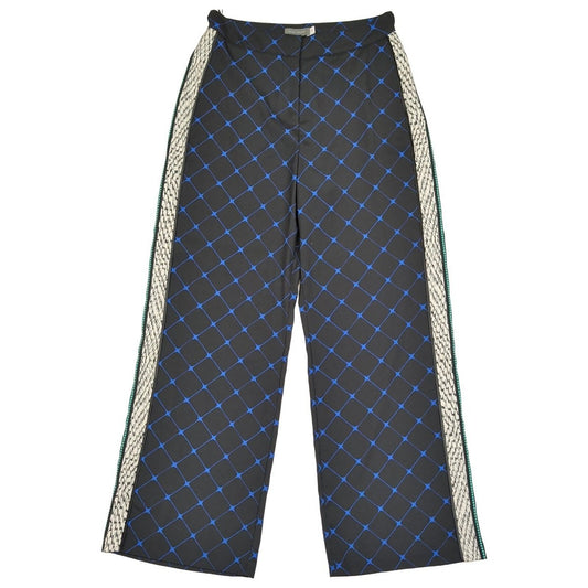 Mint Velvet Wide-Leg Trousers UK 12R Black Blue Geometric – product photo 1 | RewearableUK