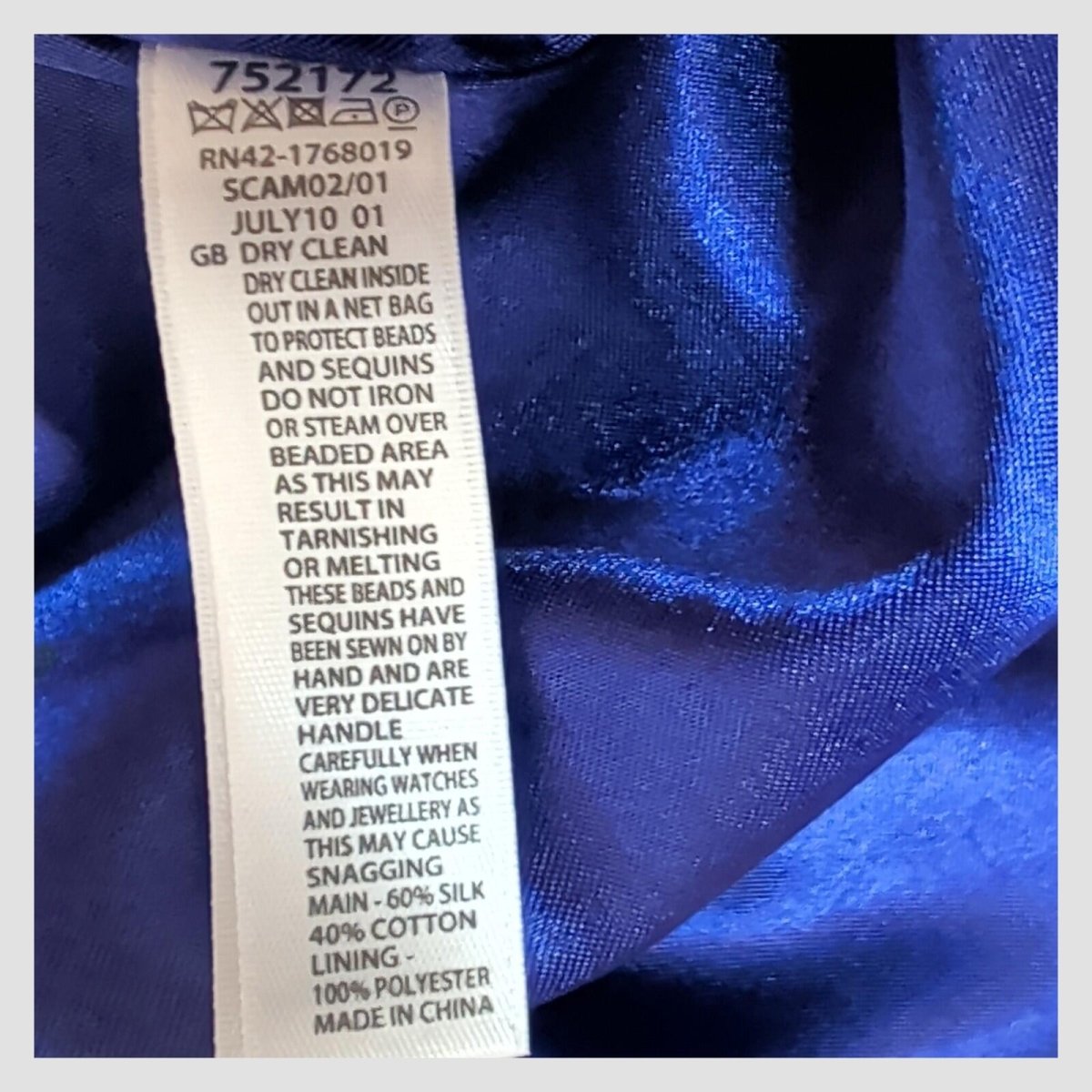 Monsoon Silk Blend Embellished Dress Purple UK 12 Evening Occasion by Monsoon – | RewearableUK