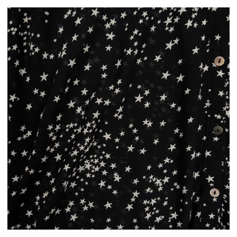 Monsoon Women's Blouse UK 12 Black White Star Print Viscose Long Sleeve – product photo 3 | RewearableUK