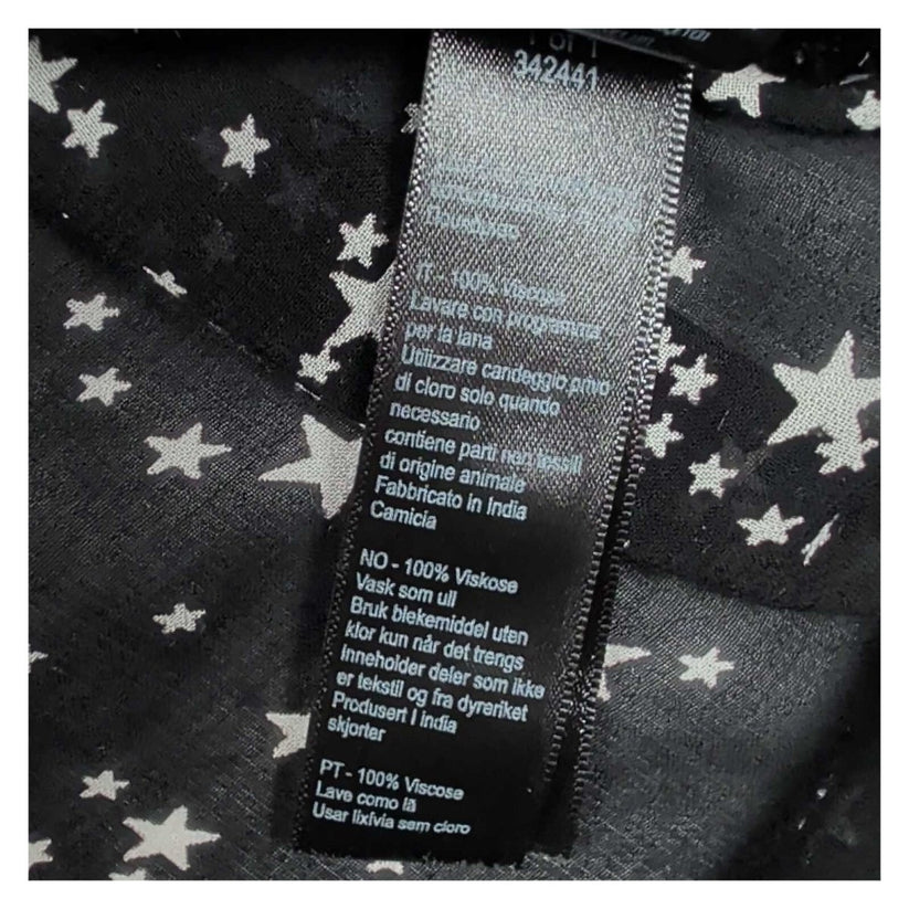 Monsoon Women's Blouse UK 12 Black White Star Print Viscose Long Sleeve – product photo 8 | RewearableUK
