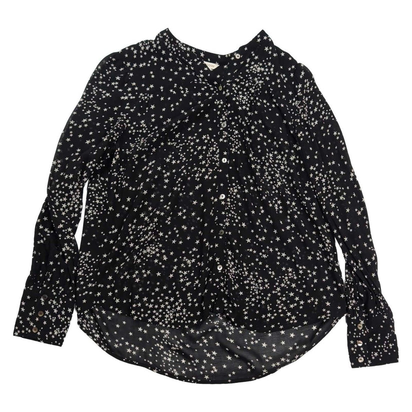 Monsoon Women's Blouse UK 12 Black White Star Print Viscose Long Sleeve – product photo 1 | RewearableUK