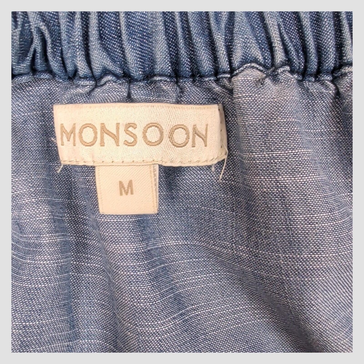 Monsoon Womens Blue Chambray Embroidered Boho Shift Dress Size M by Monsoon – blouse | RewearableUK