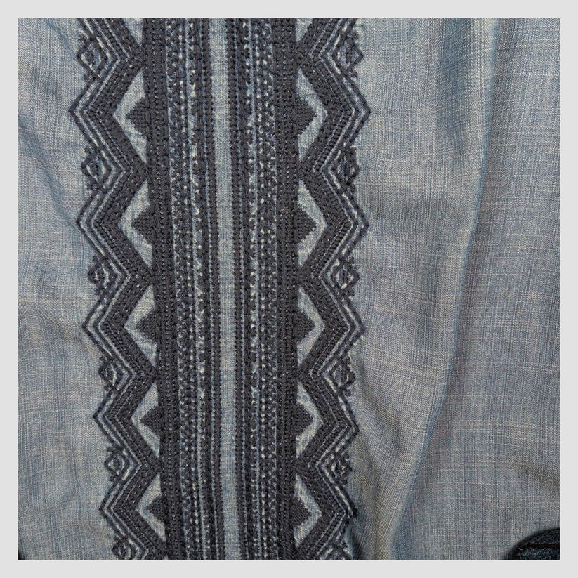 Monsoon Womens Blue Chambray Embroidered Boho Shift Dress Size M by Monsoon – blouse | RewearableUK